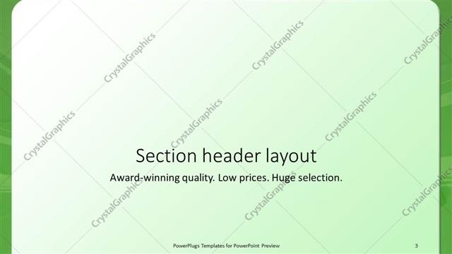 Section Header presentation slide layout