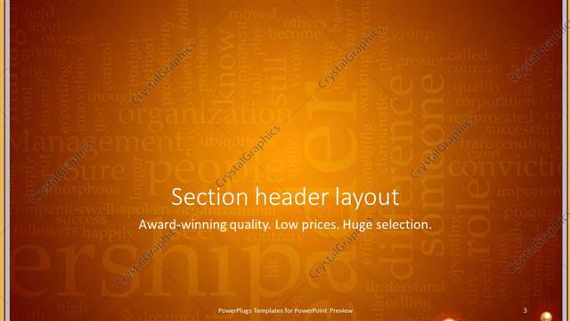Section Header presentation slide layout