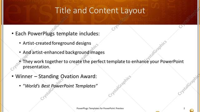 Title and Content presentation slide layout
