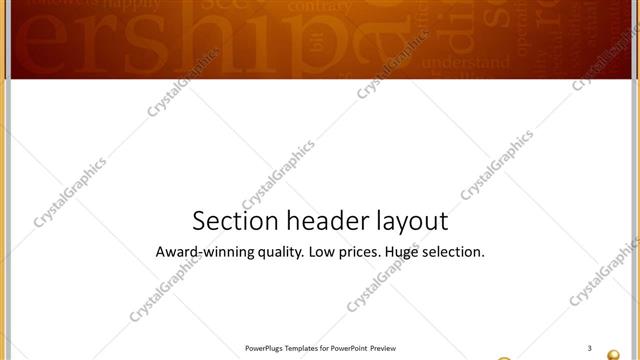 Section Header presentation slide layout