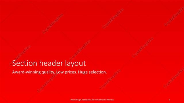 Section Header presentation slide layout