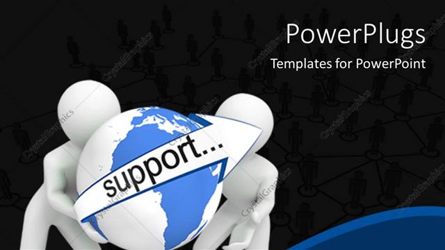  Presentation with people - Two people with a globe and blackish background