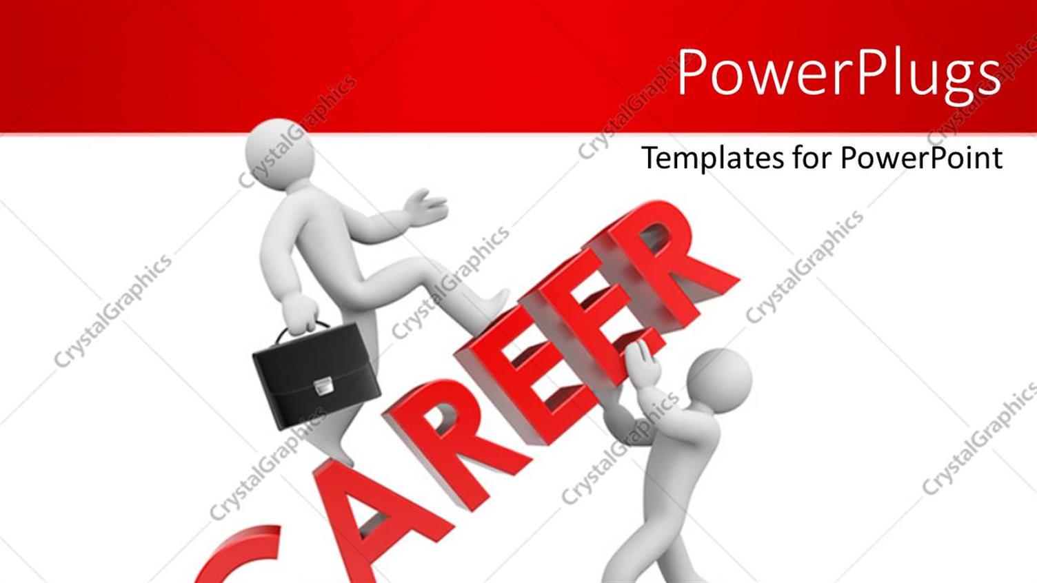 Featuring Two People Holding the Word Career