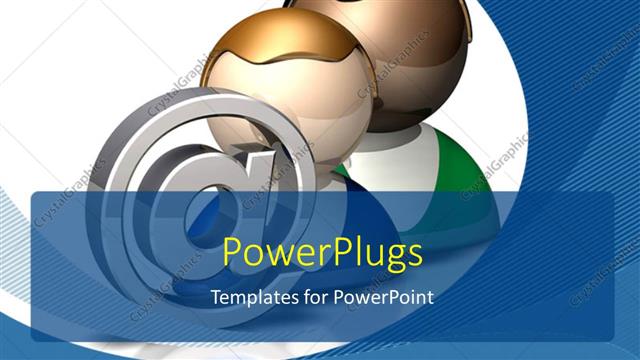  Presentation with email - Two people icons with large email symbol on white background