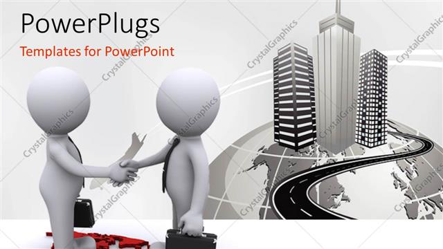  Presentation with partners - Two people with a map and a lot of buildings in background