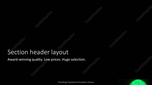 Section Header presentation slide layout
