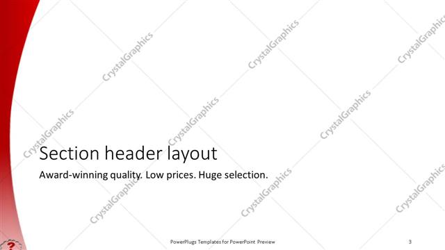 Section Header presentation slide layout