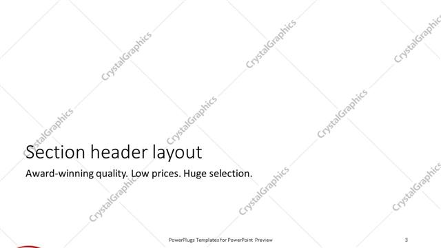 Section Header presentation slide layout