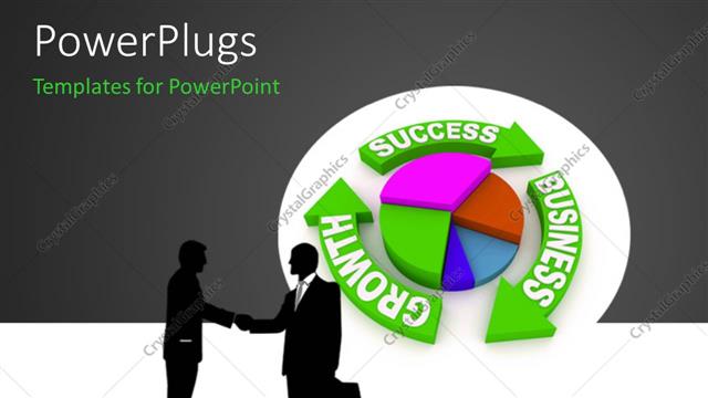  Presentation with business growth - Two people shaking their hands with grayish background