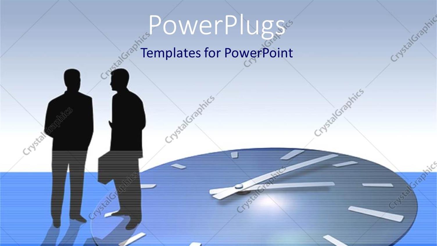 Featuring Two People Talking to Each other with a Bluish Background