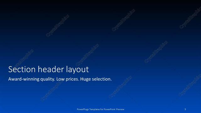 Section Header presentation slide layout