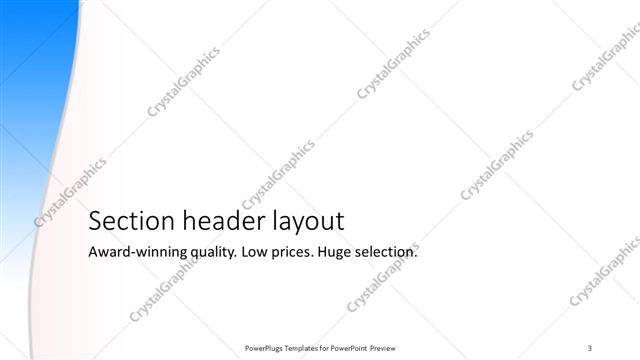 Section Header presentation slide layout