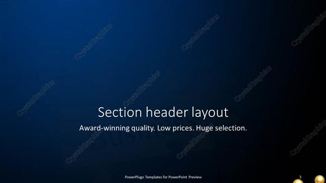 Section Header presentation slide layout