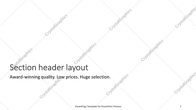 Section Header presentation slide layout