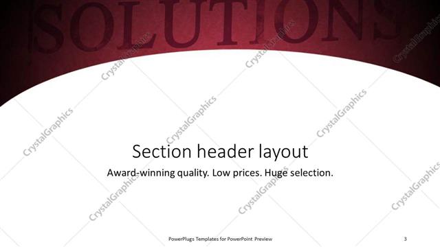 Section Header presentation slide layout