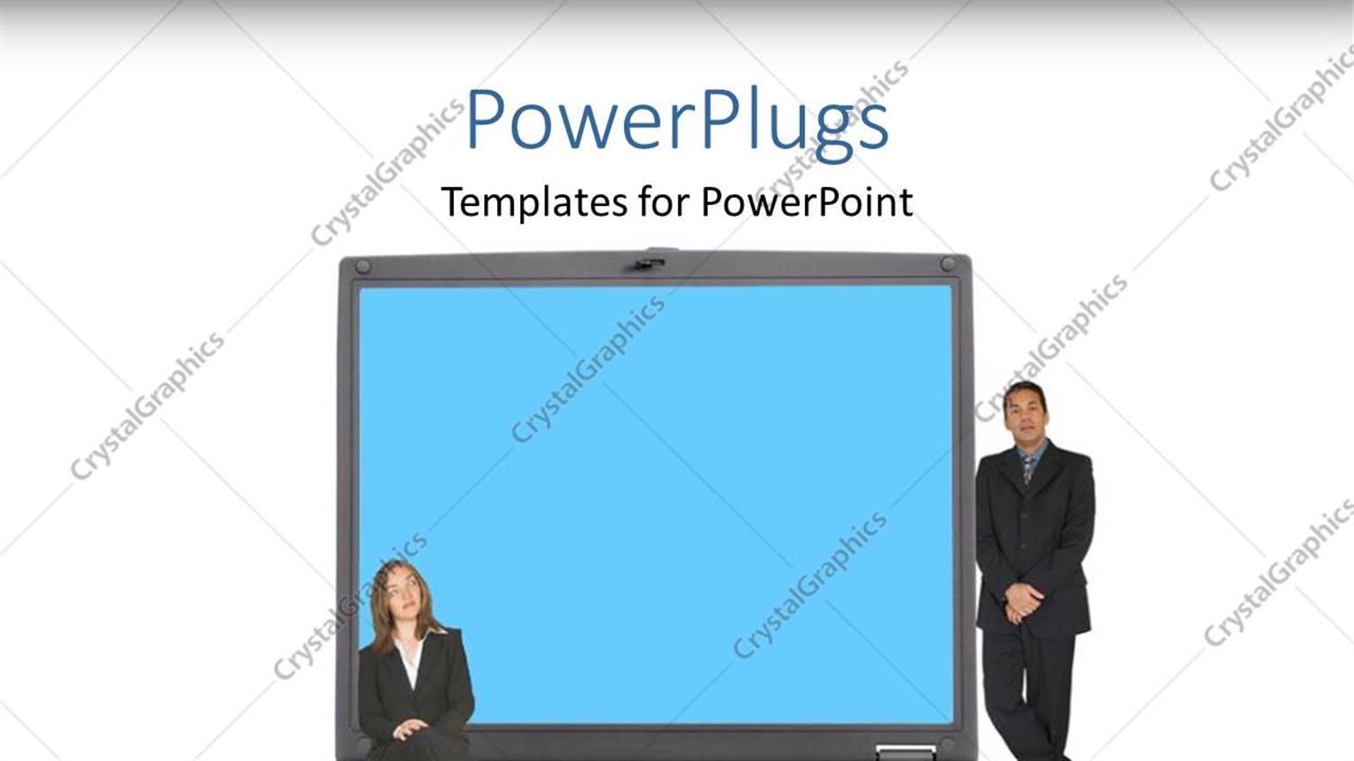 Featuring Two Professional and a Laptop with White Background