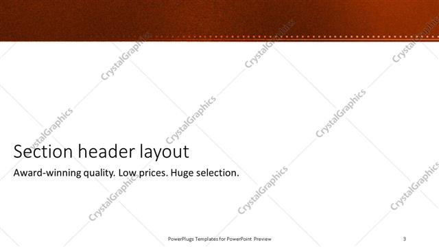 Section Header presentation slide layout