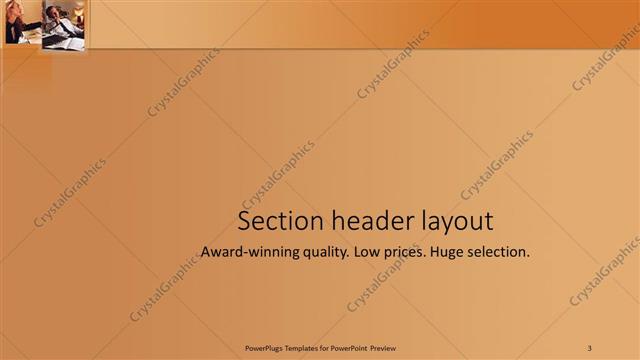 Section Header presentation slide layout