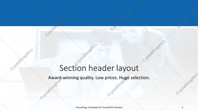 Section Header presentation slide layout