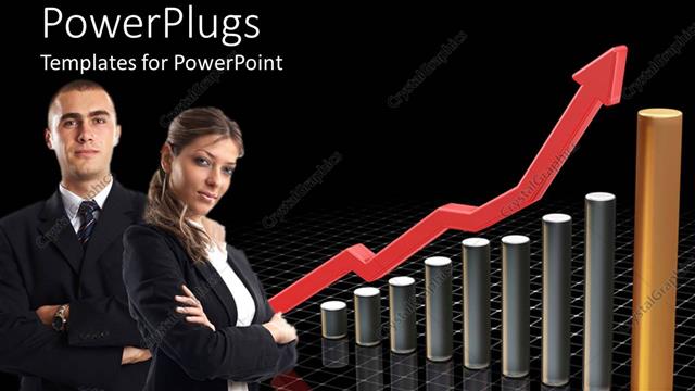  Presentation with professionals - Two professionals with growth table in the background