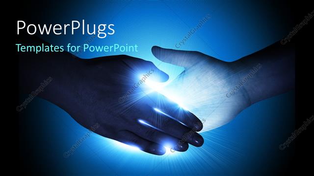  Presentation with handshake - A handshake with a lot of light