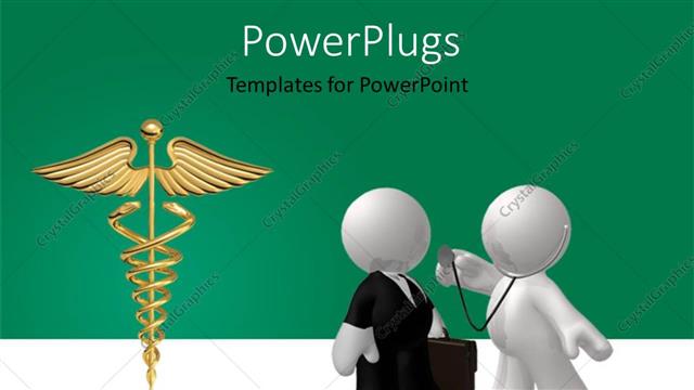  Presentation with medical sign - Two professionals with a medical sign and greenish background