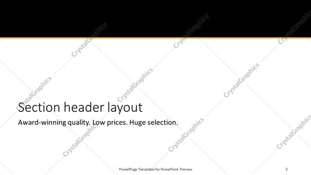 Section Header presentation slide layout