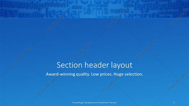 Section Header presentation slide layout