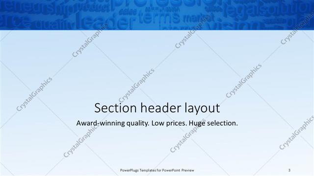 Section Header presentation slide layout