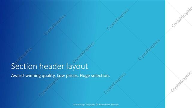 Section Header presentation slide layout