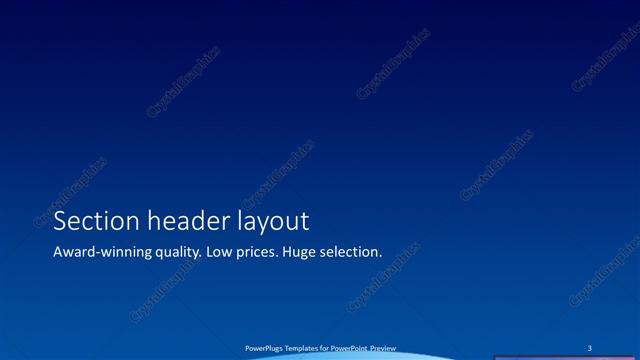 Section Header presentation slide layout