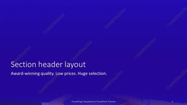 Section Header presentation slide layout