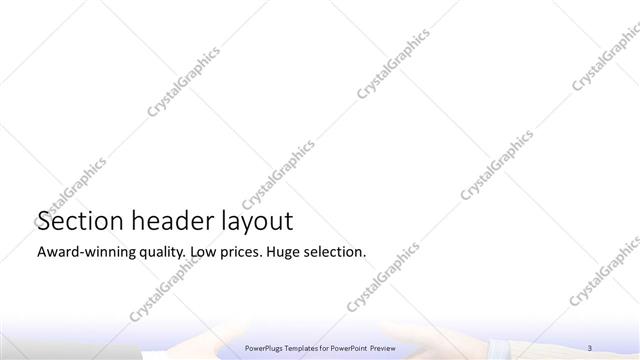 Section Header presentation slide layout