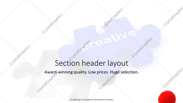 Section Header presentation slide layout