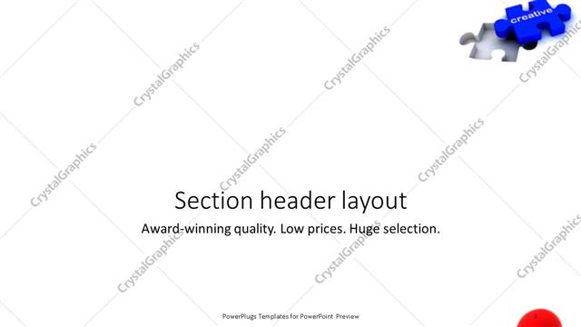 Section Header presentation slide layout