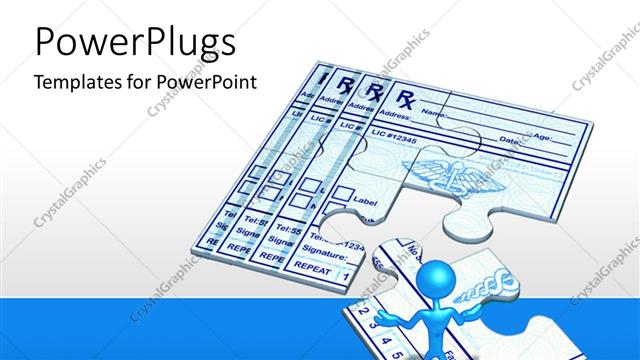  Presentation with puzzle pieces - Two puzzle pieces with a white and blue bckground