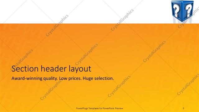 Section Header presentation slide layout