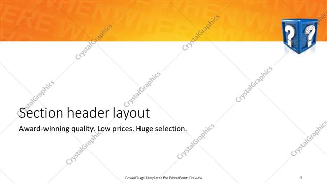 Section Header presentation slide layout