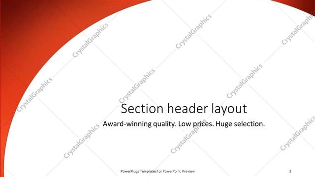 Section Header presentation slide layout