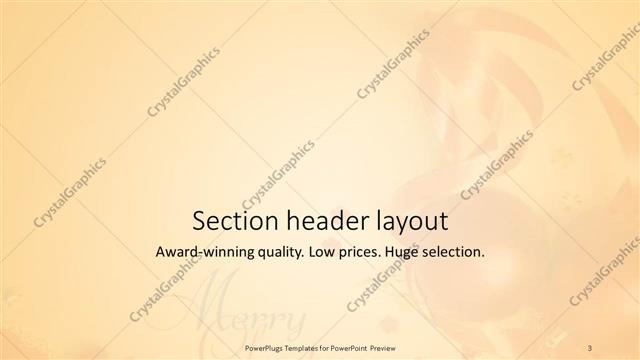 Section Header presentation slide layout