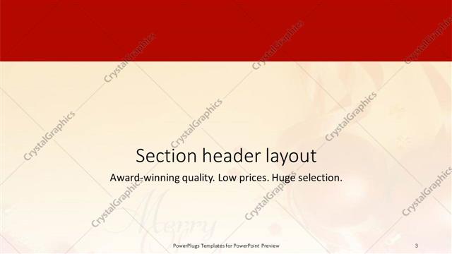 Section Header presentation slide layout