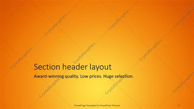 Section Header presentation slide layout