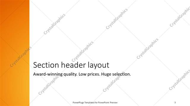 Section Header presentation slide layout