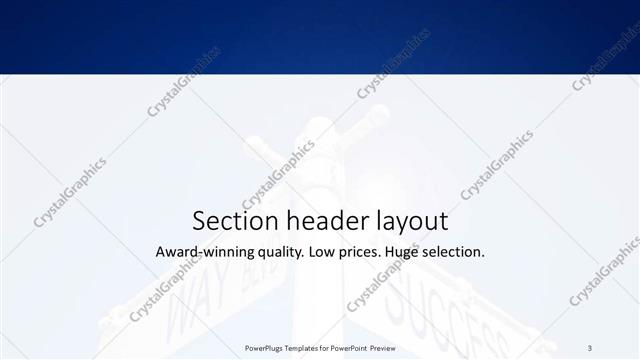 Section Header presentation slide layout