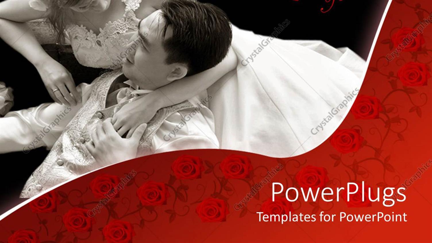 Featuring Two Romantic Lovers in White on a Black Background