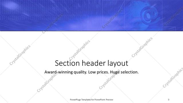 Section Header presentation slide layout