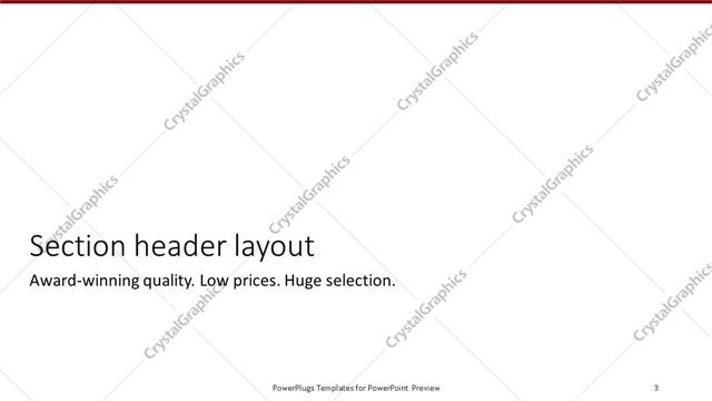 Section Header presentation slide layout