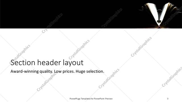 Section Header presentation slide layout
