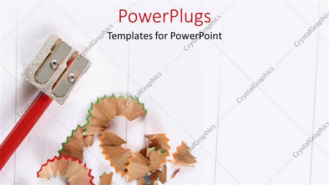  Presentation with education red - Two sided sharpener sharpening a red pencil on a white background