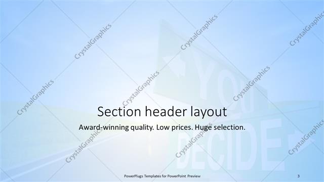 Section Header presentation slide layout